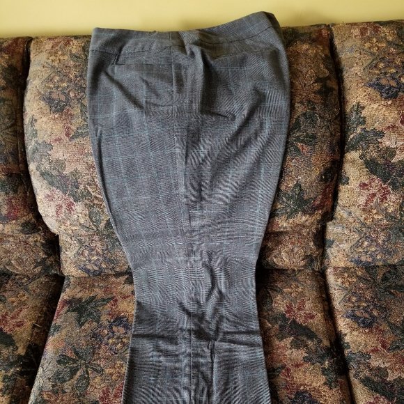 Vintage 90s, gray, brown, black, turquoise light plaid/stripes, L, Jessica Sears - Picture 10 of 10